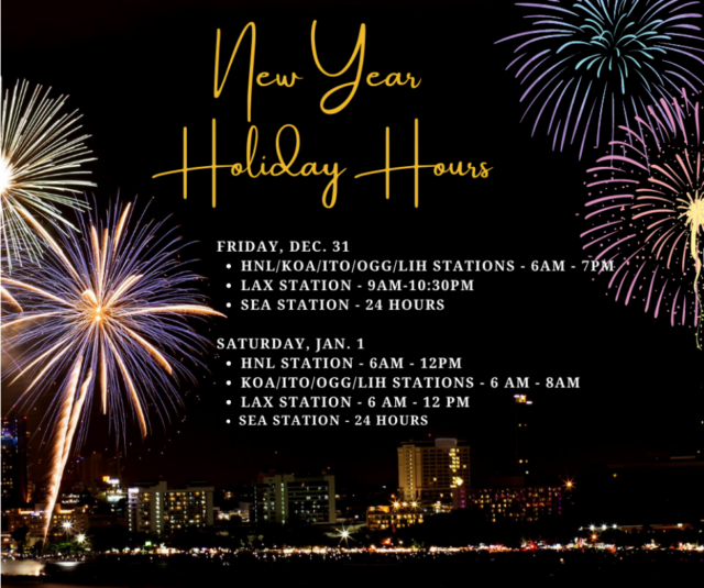 Holiday hours for new year